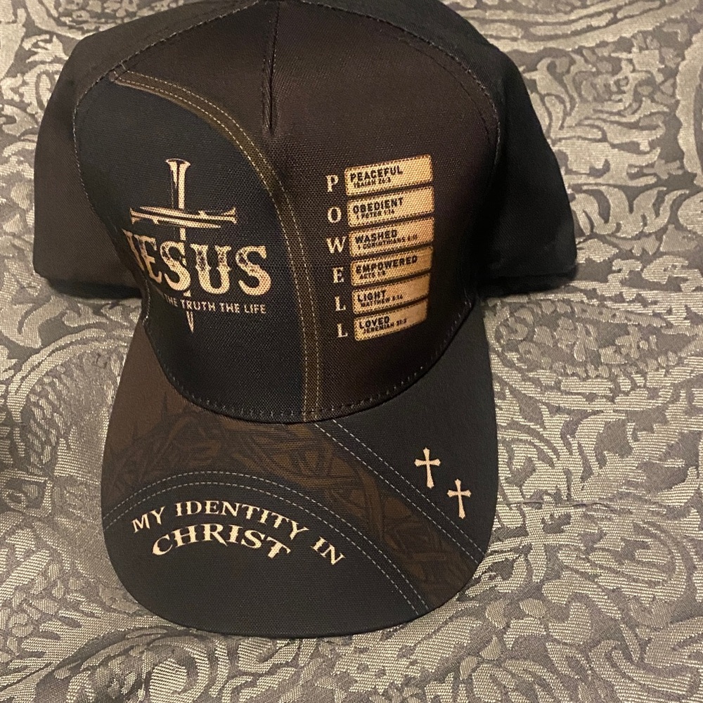 Black and Gold Christian Cap